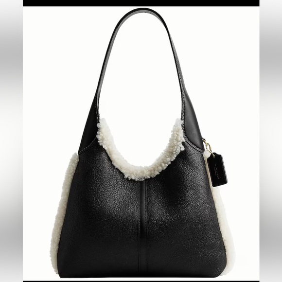 Coach - Shearling Brooklyn 28 NWT - Black Leather & Shearling w/Removable Pouch - Picture 11 of 14